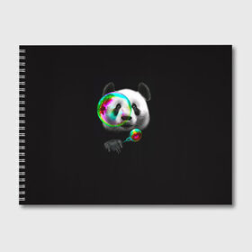 Альбом для рисования с принтом Панда и мыльный пузырь в Санкт-Петербурге, 100% бумага
 | матовая бумага, плотность 200 мг. | Тематика изображения на принте: арт | животные | забавная панда | зверь панда | мыльный пузырь | панда | панды | пузырь | рисунок