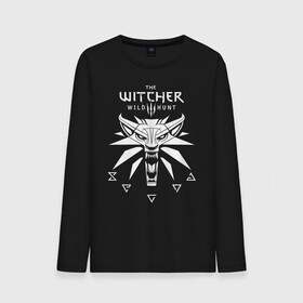 Мужской лонгслив хлопок с принтом ВЕДЬМАК / THE WITCHER / ГЕРАЛЬТ в Санкт-Петербурге, 100% хлопок |  | geralt | the witcher | the witcher wild hunt | witcher | wolf | ведьмак | ведьмак 3 | волк | геральт | йенифер | охотник | трисс | цири