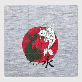 Магнитный плакат 3Х3 с принтом Japan style в Санкт-Петербурге, Полимерный материал с магнитным слоем | 9 деталей размером 9*9 см | Тематика изображения на принте: арт | гармония | животные | инь янь | карп | картинка | красная луна | подарок | рисунок | самурай | цыгун | японский