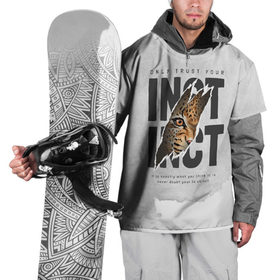 Накидка на куртку 3D с принтом INSTINCT Инстинкт хищника тигр в Санкт-Петербурге, 100% полиэстер |  | большая кошка. тигр | дикая природа | инстинкт | инстинкт выживания | кошка | лев | леопард | надпись | текст | фраза | хищник | хищница