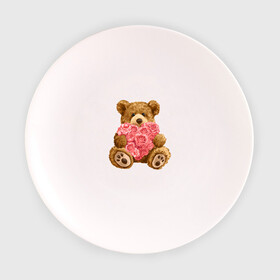 Тарелка с принтом Плюшевый медведь с сердечком в Санкт-Петербурге, фарфор | диаметр - 210 мм
диаметр для нанесения принта - 120 мм | Тематика изображения на принте: арт | животные | картинка | медвежонок | мишка | плюшевый медведь | рисунок | розовые цветы | розочки | розы | сердечко | сердце | сердце из роз | цветы