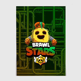 Постер с принтом Brawl Stars Robot Spike в Санкт-Петербурге, 100% бумага
 | бумага, плотность 150 мг. Матовая, но за счет высокого коэффициента гладкости имеет небольшой блеск и дает на свету блики, но в отличии от глянцевой бумаги не покрыта лаком | brawl | brawl stars | brawl stars spike robot | spike | spike robot | бравл | бравл кактус | бравл спайк | бравл старс | кактус | робоспайк | спайк | спайк бравл старс