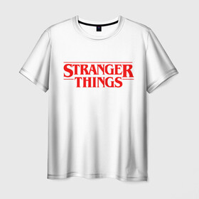 Мужская футболка 3D с принтом STRANGER THINGS в Санкт-Петербурге, 100% полиэфир | прямой крой, круглый вырез горловины, длина до линии бедер | 11 | stranger things | одди | одиннадцатая | очень странные дела | сериалы