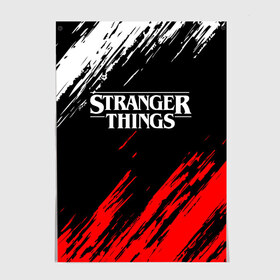 Постер с принтом STRANGER THINGS в Санкт-Петербурге, 100% бумага
 | бумага, плотность 150 мг. Матовая, но за счет высокого коэффициента гладкости имеет небольшой блеск и дает на свету блики, но в отличии от глянцевой бумаги не покрыта лаком | 11 | stranger things | одди | одиннадцатая | очень странные дела | сериалы