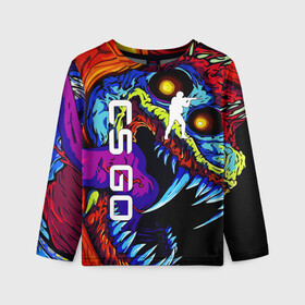 Детский лонгслив 3D с принтом CS GO HYPERBEAST / ХАЙПЕРБИСТ в Санкт-Петербурге, 100% полиэстер | длинные рукава, круглый вырез горловины, полуприлегающий силуэт
 | Тематика изображения на принте: astralis | awp | counter strike | cs go | cs go global offensive | cs:go | faze clan | hyper beast | team liquid | астралис | кс го | тим ликвид | фейз клан | хайпер бист | хайпербист