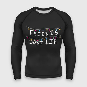 Мужской рашгард 3D с принтом Friends Dont Lie в Санкт-Петербурге,  |  | 11 | demogorgon | dont | friends | lie | retro | stranger | things | дастин | дела | демогоргон | друзья | лгут | не | оди | одиннадцать | очень | ретро | стив | странные | хоппер | хоукинс