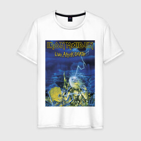 Мужская футболка хлопок с принтом Iron Maiden в Санкт-Петербурге, 100% хлопок | прямой крой, круглый вырез горловины, длина до линии бедер, слегка спущенное плечо. | Тематика изображения на принте: iron maiden | арт | метал | музыка | рок