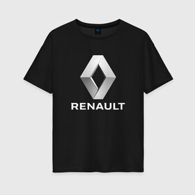 Женская футболка хлопок Oversize с принтом RENAULT в Санкт-Петербурге, 100% хлопок | свободный крой, круглый ворот, спущенный рукав, длина до линии бедер
 | abstract | auto | brand | car | geometry | renault | sport | texture | абстракция | авто | автомобильные | бренд | геометрия | классика | машины | модные | ренаулт | спорт | стиль | текстура