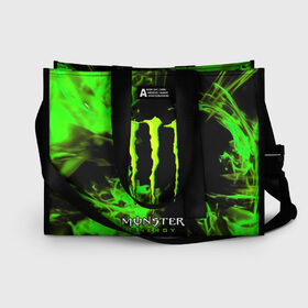 Сумка-шоппер 3D с принтом MONSTER ENERGY в Санкт-Петербурге, 100% полиэстер | застегивается на металлическую кнопку; внутренний карман застегивается на молнию. Стенки укреплены специальным мягким материалом, чтобы защитить содержимое от несильных ударов
 | black monster | bmx | claw | cybersport | energy | monster | monster energy | moto | motocross | race | sport | киберспорт | когти | монстер энерджи | монстр | мото | мотокросс | ралли | скейтбординг | спорт | энергия