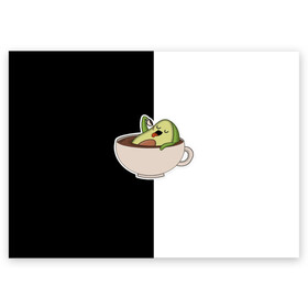 Поздравительная открытка с принтом авокадо в Санкт-Петербурге, 100% бумага | плотность бумаги 280 г/м2, матовая, на обратной стороне линовка и место для марки
 | авокадо | веган | еда блогеров | мемы | минимализм | прикольные картинки | прикольные надписи | растение | смешное авокадо | фрукт