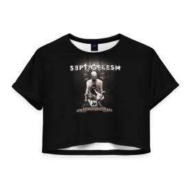 Женская футболка Crop-top 3D с принтом Septicflesh в Санкт-Петербурге, 100% полиэстер | круглая горловина, длина футболки до линии талии, рукава с отворотами | septicflesh | арт | дэт дум метал | дэт метал | музыка | рок | симфоник метал