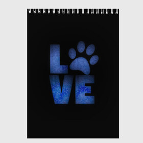 Скетчбук с принтом Любовь к собакам и животным в Санкт-Петербурге, 100% бумага
 | 48 листов, плотность листов — 100 г/м2, плотность картонной обложки — 250 г/м2. Листы скреплены сверху удобной пружинной спиралью | английский | большие буквы | иностранные | лапа | любит животных | любитель собак | любовь | надпись | синий | след | слово | смысл | собачник