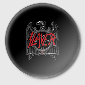 Значок с принтом Slayer в Санкт-Петербурге,  металл | круглая форма, металлическая застежка в виде булавки | Тематика изображения на принте: slayer | арт | музыка | рок | трэш метал