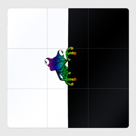 Магнитный плакат 3Х3 с принтом Лягуха в Санкт-Петербурге, Полимерный материал с магнитным слоем | 9 деталей размером 9*9 см | Тематика изображения на принте: белая | большая | всю | геометрия | глаза | голова | граффити | дикие | добрые | животные | зверь | злые | картинка | лого | лягуха | лягушка | на | опасный | пасть | пятна | пятнистая | смешная | текстуры