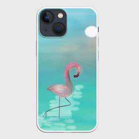 Чехол для iPhone 13 mini с принтом Фламинго в Санкт-Петербурге,  |  | арт | гора | графика | дельфин | животные | за | закат | картинка | кит | мной | море | небо | облака | пальма | пара | песок | пляж | побережье | радуга | рисунок | следуй | солнце | сюрреализм | фламинго