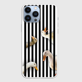 Чехол для iPhone 13 Pro Max с принтом Гуси в Санкт-Петербурге,  |  | chanel | non | stop | анти | арт | без | белый | бренд | герой | голова | границ | гуси | гучи | гуччи | для | животные | знак | картинка | коко | лого | нонстоп | пародия | пасть | перс | персонаж | полосы | птицы