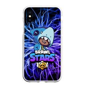 Чехол для iPhone XS Max матовый с принтом Brawl Stars LEON SHARK в Санкт-Петербурге, Силикон | Область печати: задняя сторона чехла, без боковых панелей | 8 bit | 8 бит | bibi | brawl | brawl stars | crow | leon | spike | sprout | stars | бравл | бравл старс | браво старс | игра | компьютерная | кров | леон | онлайн | старс