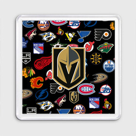 Магнит 55*55 с принтом Vegas Golden Knights (Z) в Санкт-Петербурге, Пластик | Размер: 65*65 мм; Размер печати: 55*55 мм | anaheim ducks | arizona coyotes | boston bruins | buffalo sabres | calgary flames | canadiens de montreal | carolina hurricanes | chicago blackhawks | colorado avalanche | columbus blue jackets | dallas stars | detroit red wings | edmonton oil | hockey | 