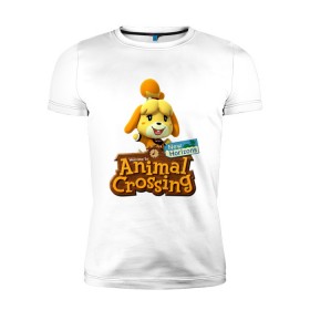Мужская футболка премиум с принтом Animal Crossing Isabelle в Санкт-Петербурге, 92% хлопок, 8% лайкра | приталенный силуэт, круглый вырез ворота, длина до линии бедра, короткий рукав | animal crossing | isabelle | nintendo | детская | женская | игра | изабель | изабэль | мультик | мультяшный | нинтендо | рисованный | рисунок | собака | собачка | энимал кроссинг
