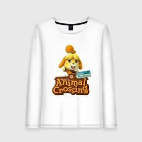 Женский лонгслив хлопок с принтом Animal Crossing Isabelle в Санкт-Петербурге, 100% хлопок |  | animal crossing | isabelle | nintendo | детская | женская | игра | изабель | изабэль | мультик | мультяшный | нинтендо | рисованный | рисунок | собака | собачка | энимал кроссинг