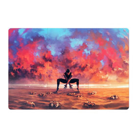 Магнитный плакат 3Х2 с принтом Танцовщица крабы закат море в Санкт-Петербурге, Полимерный материал с магнитным слоем | 6 деталей размером 9*9 см | арт | закат | иллюстрация | крабы | море | небо | песок | пляж | рассвет | рисунок | танец | танцовщица | управление