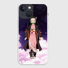 Чехол для iPhone 13 mini с принтом Незуко в Санкт-Петербурге,  |  | anime | blade demon | demon slayer | kamado | kimetsu no yaiba | nezuko | аниме | демон | зенитсу | камадо | киметсу | клинок рассекающий демонов | недзуко | незуко | тандзиро | юноске