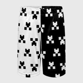 Детские спортивные шорты 3D с принтом MINECRAFT CREEPER в Санкт-Петербурге,  100% полиэстер
 | пояс оформлен широкой мягкой резинкой, ткань тянется
 | block | creeper | cube | minecraft | pixel | блок | геометрия | крафт | крипер | кубики | майнкрафт | пиксели