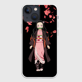 Чехол для iPhone 13 mini с принтом Незуко в Санкт-Петербурге,  |  | anime | blade demon | demon slayer | kamado | kimetsu no yaiba | nezuko | аниме | демон | зенитсу | камадо | киметсу | клинок рассекающий демонов | недзуко | незуко | тандзиро | юноске