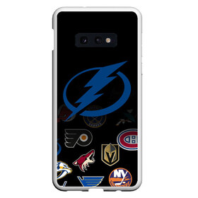 Чехол для Samsung S10E с принтом NHL Tampa Bay Lightning (Z) в Санкт-Петербурге, Силикон | Область печати: задняя сторона чехла, без боковых панелей | Тематика изображения на принте: anaheim ducks | arizona coyotes | boston bruins | buffalo sabres | canadiens de montreal | carolina hurricanes | chicago blackhawks | colorado | hockey | nhl | tampa bay lightning | нхл | паттерн | спорт | хоккей