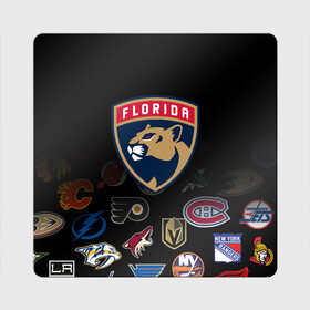 Магнит виниловый Квадрат с принтом NHL Florida Panthers (Z) в Санкт-Петербурге, полимерный материал с магнитным слоем | размер 9*9 см, закругленные углы | anaheim ducks | arizona coyotes | boston bruins | buffalo sabres | calgary flames | canadiens de montreal | chicago blackhawks | colorado | florida panthers | hockey | nhl | нхл | паттерн | спорт | хоккей