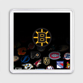 Магнит 55*55 с принтом NHL Boston Bruins (Z) в Санкт-Петербурге, Пластик | Размер: 65*65 мм; Размер печати: 55*55 мм | anaheim ducks | arizona coyotes | boston bruins | buffalo sabres | calgary flames | canadiens de montreal | carolina hurricanes | chicago blackhawks | colorado | hockey | nhl | нхл | паттерн | спорт | хоккей