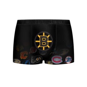 Мужские трусы 3D с принтом NHL Boston Bruins (Z) в Санкт-Петербурге, 50% хлопок, 50% полиэстер | классическая посадка, на поясе мягкая тканевая резинка | anaheim ducks | arizona coyotes | boston bruins | buffalo sabres | calgary flames | canadiens de montreal | carolina hurricanes | chicago blackhawks | colorado | hockey | nhl | нхл | паттерн | спорт | хоккей