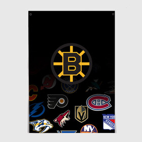 Постер с принтом NHL Boston Bruins (Z) в Санкт-Петербурге, 100% бумага
 | бумага, плотность 150 мг. Матовая, но за счет высокого коэффициента гладкости имеет небольшой блеск и дает на свету блики, но в отличии от глянцевой бумаги не покрыта лаком | anaheim ducks | arizona coyotes | boston bruins | buffalo sabres | calgary flames | canadiens de montreal | carolina hurricanes | chicago blackhawks | colorado | hockey | nhl | нхл | паттерн | спорт | хоккей