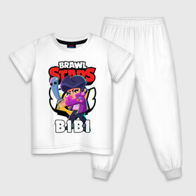 Детская пижама хлопок с принтом BRAWL STARS BIBI БРАВЛ СТАРС БИБИ в Санкт-Петербурге, 100% хлопок |  брюки и футболка прямого кроя, без карманов, на брюках мягкая резинка на поясе и по низу штанин
 | bibi | brawl stars | coach mike | crow | gale | leon | leon shark | max | mecha crow | mortis | mr.p | phoenix | sally leon | sandy | spike | sprout | tara | unicorn | virus 8 bit | werewolf | ворон | оборотень