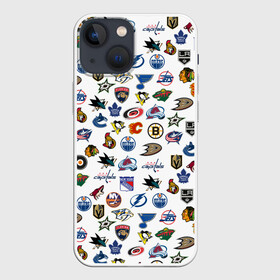 Чехол для iPhone 13 mini с принтом NHL PATTERN | НХЛ (Z) в Санкт-Петербурге,  |  | anaheim ducks | arizona coyotes | boston bruins | buffalo sabres | calgary flames | canadiens de montreal | carolina hurricanes | chicago blackhawks | colorado | hockey | nhl | нхл | паттерн | спорт | хоккей