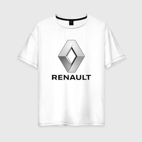 Женская футболка хлопок Oversize с принтом RENAULT в Санкт-Петербурге, 100% хлопок | свободный крой, круглый ворот, спущенный рукав, длина до линии бедер
 | abstract | auto | brand | car | geometry | renault | sport | texture | абстракция | авто | автомобильные | бренд | геометрия | классика | машины | модные | ренаулт | спорт | стиль | текстура