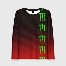 Женский лонгслив 3D с принтом MONSTER ENERGY (Z) в Санкт-Петербурге, 100% полиэстер | длинные рукава, круглый вырез горловины, полуприлегающий силуэт | black monster | bmx | claw | cybersport | energy | monster | monster energy | moto | motocross | race | sport | киберспорт | когти | монстер энерджи | монстр | мото | мотокросс | ралли | скейтбординг | спорт | т | энергия