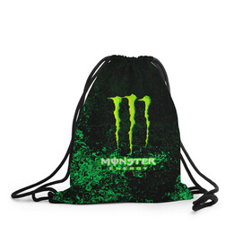 Рюкзак-мешок 3D с принтом MONSTER ENERGY в Санкт-Петербурге, 100% полиэстер | плотность ткани — 200 г/м2, размер — 35 х 45 см; лямки — толстые шнурки, застежка на шнуровке, без карманов и подкладки | Тематика изображения на принте: amg | auto | bmw | honda | jdm | mercedes | nissan | porsche | racing | sport | subar | toyota | автомобил | автомобильные | киа | лексус | марка | машины | митсубиси | ниссан | порше | спорт | субару | тесла | тойота | хонда