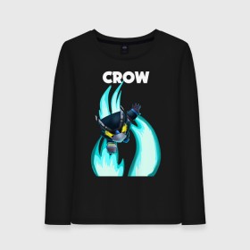 Женский лонгслив хлопок с принтом BRAWL STARS MECHA CROW. в Санкт-Петербурге, 100% хлопок |  | 