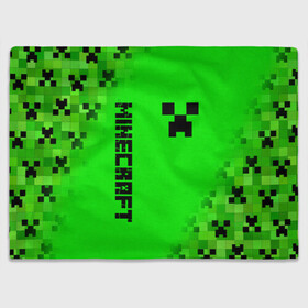 Плед 3D с принтом MINECRAFT CREEPER в Санкт-Петербурге, 100% полиэстер | закругленные углы, все края обработаны. Ткань не мнется и не растягивается | block | creeper | cube | minecraft | pixel | блок | геометрия | крафт | крипер | кубики | майнкрафт | пиксели