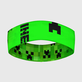 Повязка на голову 3D с принтом MINECRAFT CREEPER в Санкт-Петербурге,  |  | block | creeper | cube | minecraft | pixel | блок | геометрия | крафт | крипер | кубики | майнкрафт | пиксели