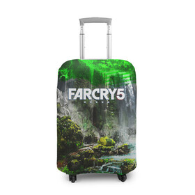 Чехол для чемодана 3D с принтом FARCRY5 в Санкт-Петербурге, 86% полиэфир, 14% спандекс | двустороннее нанесение принта, прорези для ручек и колес | far cry | farcry | game | ubisof | выживание | джунгли | игры | остров | фар край