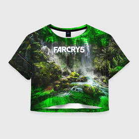 Женская футболка Crop-top 3D с принтом FARCRY5 в Санкт-Петербурге, 100% полиэстер | круглая горловина, длина футболки до линии талии, рукава с отворотами | far cry | farcry | game | ubisof | выживание | джунгли | игры | остров | фар край