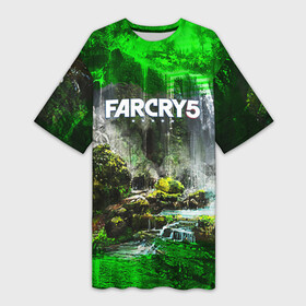 Платье-футболка 3D с принтом FARCRY5 в Санкт-Петербурге,  |  | far cry | farcry | game | ubisof | выживание | джунгли | игры | остров | фар край