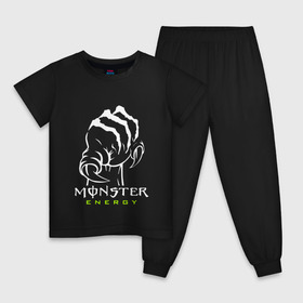 Детская пижама хлопок с принтом MONSTER ENERGY (Z) в Санкт-Петербурге, 100% хлопок |  брюки и футболка прямого кроя, без карманов, на брюках мягкая резинка на поясе и по низу штанин
 | black monster | bmx | claw | cybersport | energy | monster | monster energy | moto | motocross | race | sport | киберспорт | когти | монстер энерджи | монстр | мото | мотокросс | ралли | скейтбординг | спорт | т | энергия