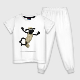 Детская пижама хлопок с принтом Барашек Шон в Санкт-Петербурге, 100% хлопок |  брюки и футболка прямого кроя, без карманов, на брюках мягкая резинка на поясе и по низу штанин
 | барашек | детские | животные | звери | мультфильмы | шон