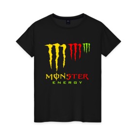 Женская футболка хлопок с принтом MONSTER ENERGY (Z) в Санкт-Петербурге, 100% хлопок | прямой крой, круглый вырез горловины, длина до линии бедер, слегка спущенное плечо | black monster | bmx | claw | cybersport | energy | monster | monster energy | moto | motocross | race | sport | киберспорт | когти | монстер энерджи | монстр | мото | мотокросс | ралли | скейтбординг | спорт | энергия