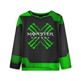 Детский лонгслив 3D с принтом MONSTER ENERGY (Z) в Санкт-Петербурге, 100% полиэстер | длинные рукава, круглый вырез горловины, полуприлегающий силуэт
 | black monster | bmx | claw | cybersport | energy | monster | monster energy | moto | motocross | race | sport | киберспорт | когти | монстер энерджи | монстр | мото | мотокросс | ралли | скейтбординг | спорт | энергия