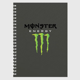 Тетрадь с принтом MONSTER ENERGY (Z) в Санкт-Петербурге, 100% бумага | 48 листов, плотность листов — 60 г/м2, плотность картонной обложки — 250 г/м2. Листы скреплены сбоку удобной пружинной спиралью. Уголки страниц и обложки скругленные. Цвет линий — светло-серый
 | black monster | bmx | claw | cybersport | energy | monster | monster energy | moto | motocross | race | sport | киберспорт | когти | монстер энерджи | монстр | мото | мотокросс | ралли | скейтбординг | спорт | энергия
