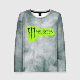 Женский лонгслив 3D с принтом MONSTER ENERGY (Z) в Санкт-Петербурге, 100% полиэстер | длинные рукава, круглый вырез горловины, полуприлегающий силуэт | black monster | bmx | claw | cybersport | energy | monster | monster energy | moto | motocross | race | sport | киберспорт | когти | монстер энерджи | монстр | мото | мотокросс | ралли | скейтбординг | спорт | энергия